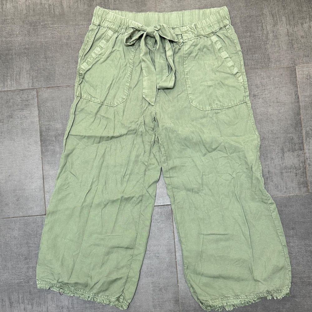 Susina Light Sage Green Casual Elastic Waist Pants